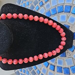 Vintage Red Glass Necklace